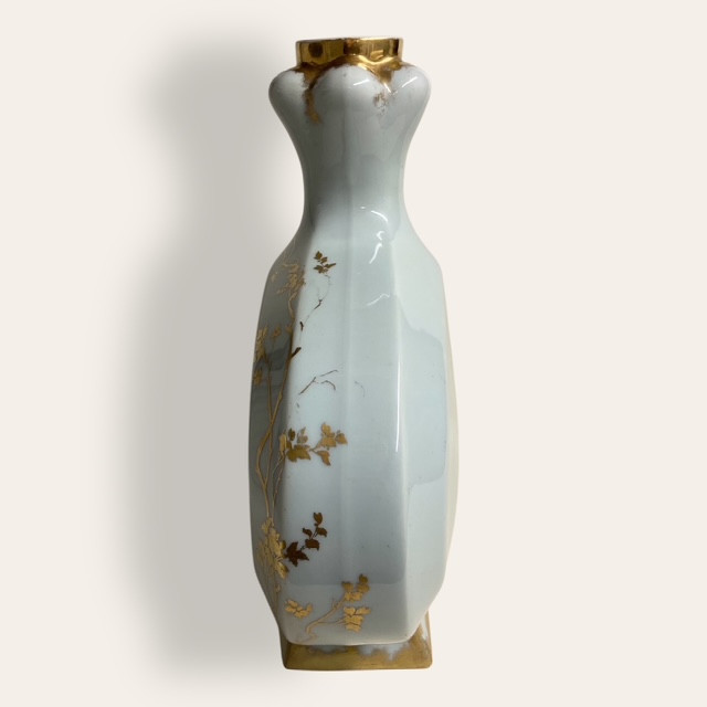Vase Haviland en porcelaine. Elégante forme chinoise. Décor de canards, bécasses-photo-4