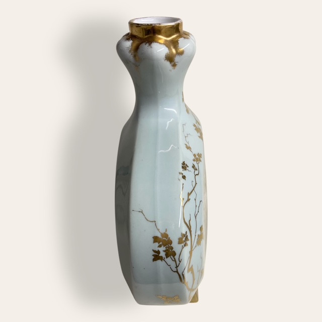 Vase Haviland en porcelaine. Elégante forme chinoise. Décor de canards, bécasses-photo-5