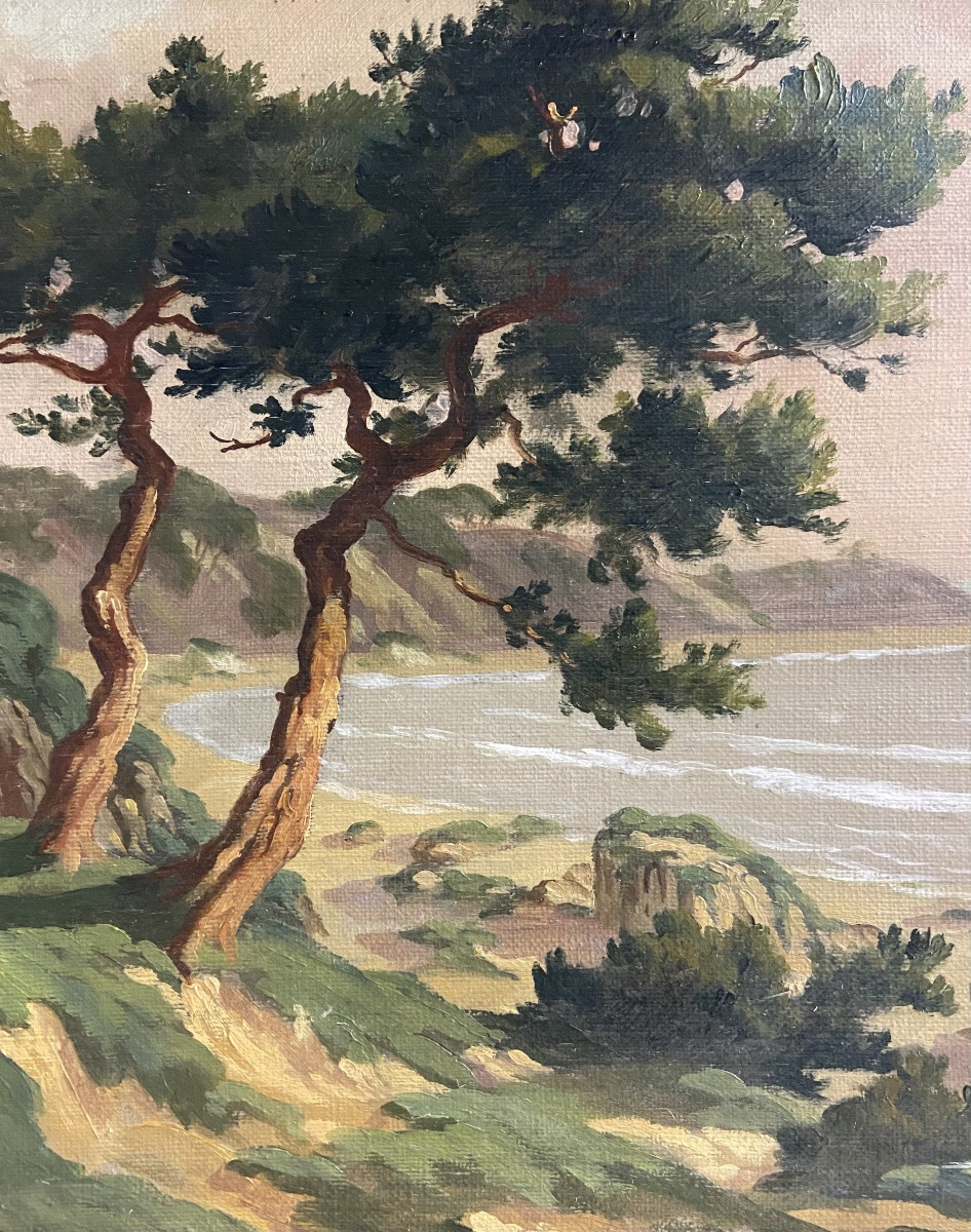 Jean Saint Georges, huile sur carton située la plage de Pornichet, vers Sainte Marguerite ?-photo-1