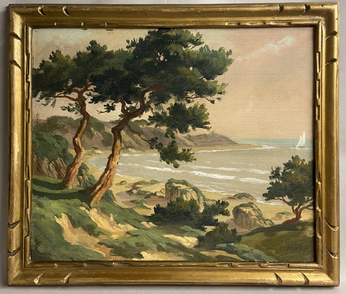 Jean Saint Georges, huile sur carton située la plage de Pornichet, vers Sainte Marguerite ?