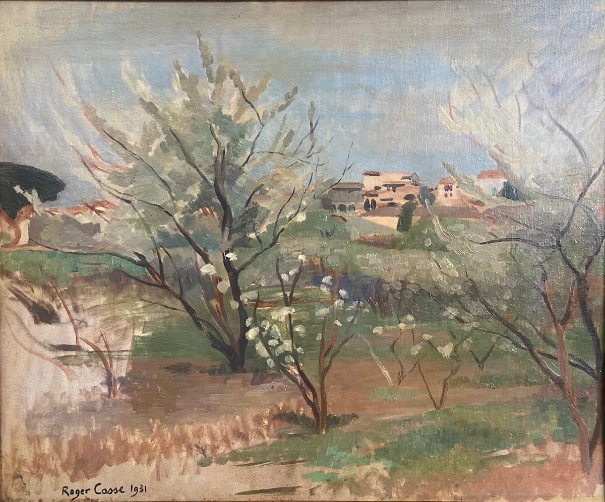 Roger Casse, Southern Landscape. 1931. Almond Trees In Bloom? Painter From Lorraine-photo-2