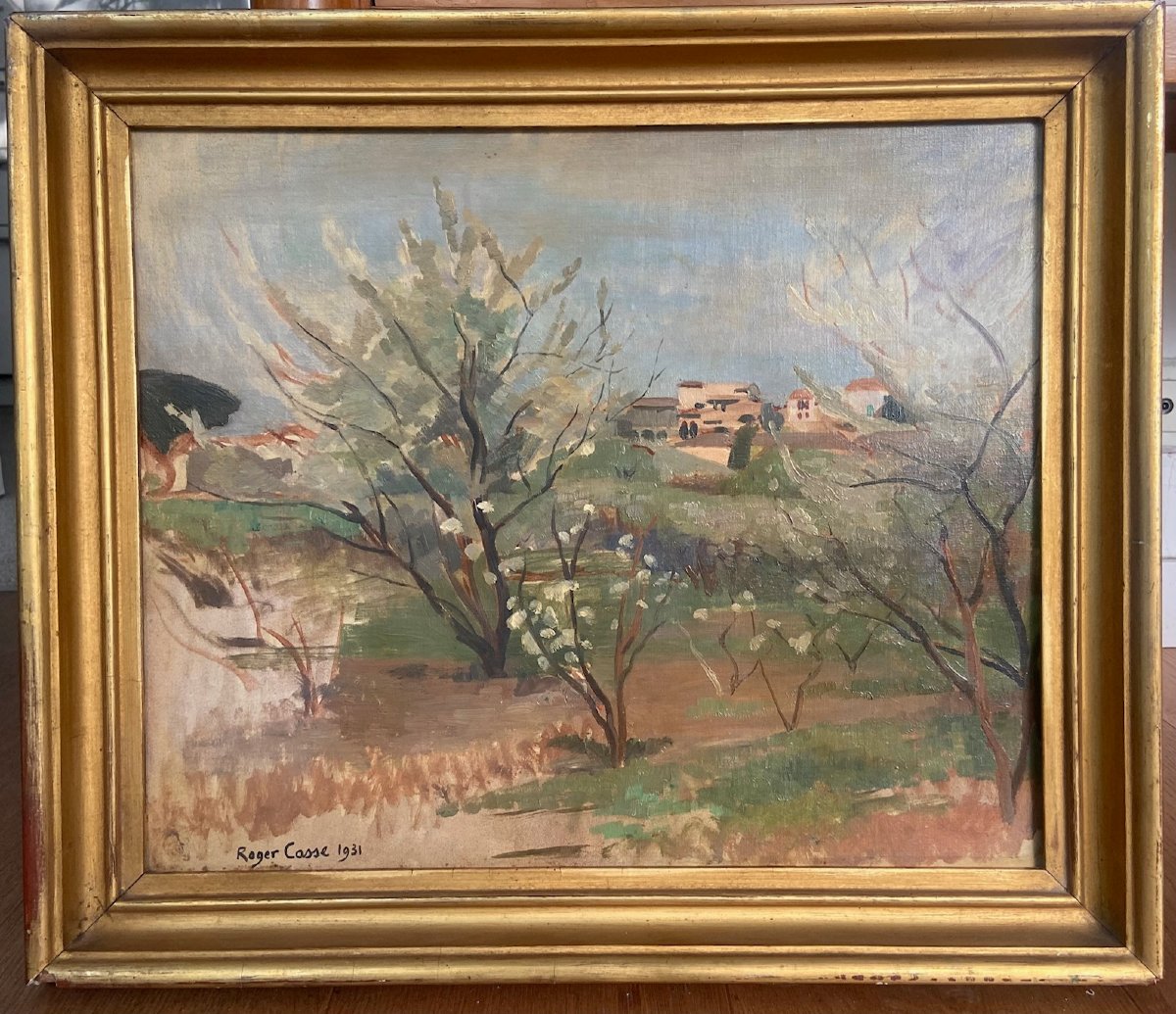 Roger Casse, Southern Landscape. 1931. Almond Trees In Bloom? Painter From Lorraine
