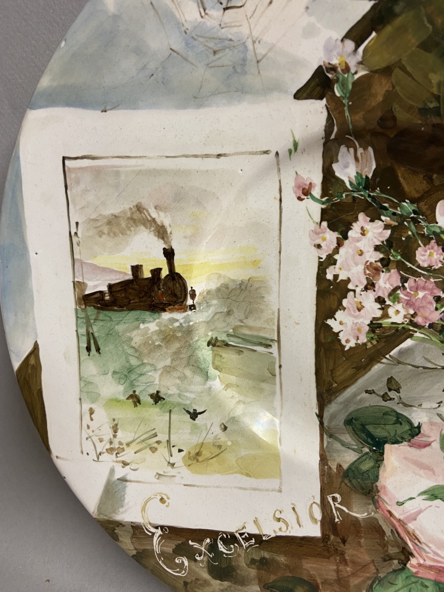 Faenza, Farina, plat décoratif, un train, des roses, le voyage. Un grand Hotel Italien ?-photo-2