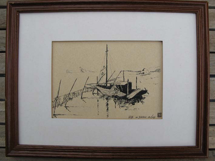 Salmon Fishing, Drawing In Ink-photo-2