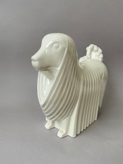 Adnet, Chien, Le Caniche. Craquelé Art Deco
