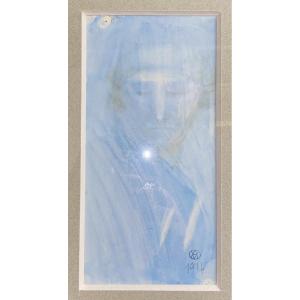 André Abbal, Symbolist Portrait. Watercolor