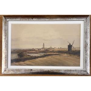 Victor Guerry, The Village Of Batz-sur-mer, The Mill, The Marshes