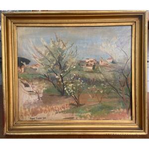 Roger Casse, Southern Landscape. 1931. Almond Trees In Bloom? Painter From Lorraine