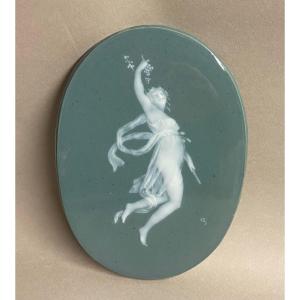 Parthenay, Prosper Jouneau, Porcelain Medallion, Autumn