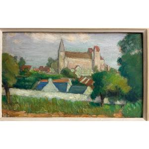 Octave Linet, vue du Village. Neuville sur Oise ?