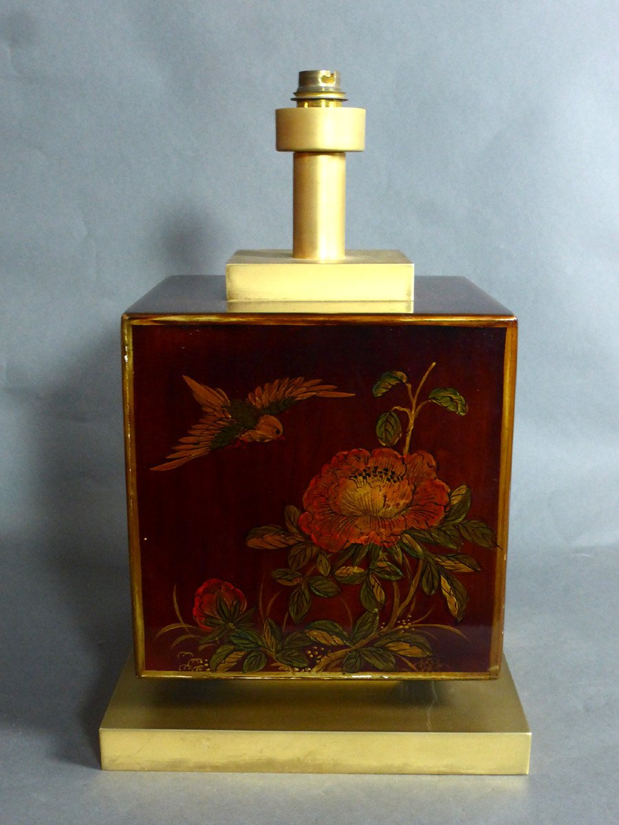 70s Lacquer Table Lamp-photo-2