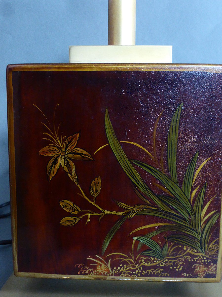 70s Lacquer Table Lamp-photo-3