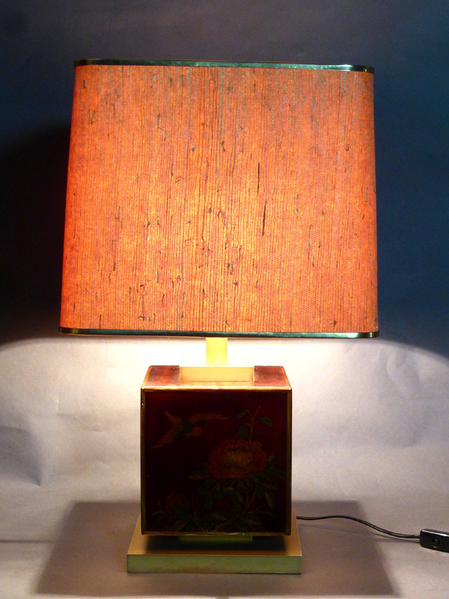 70s Lacquer Table Lamp-photo-3