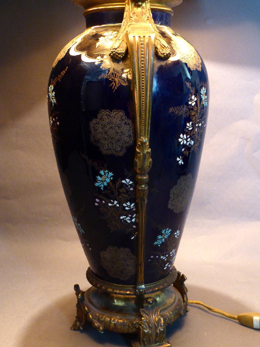 Large XIX Lamp And Its Gilt Bronze Mount-photo-1