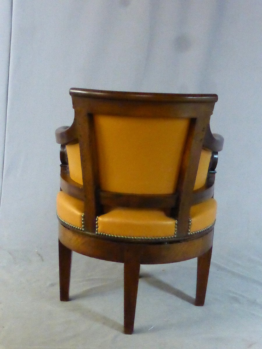 Rotating Office Armchair Restoration Early XIX-photo-2