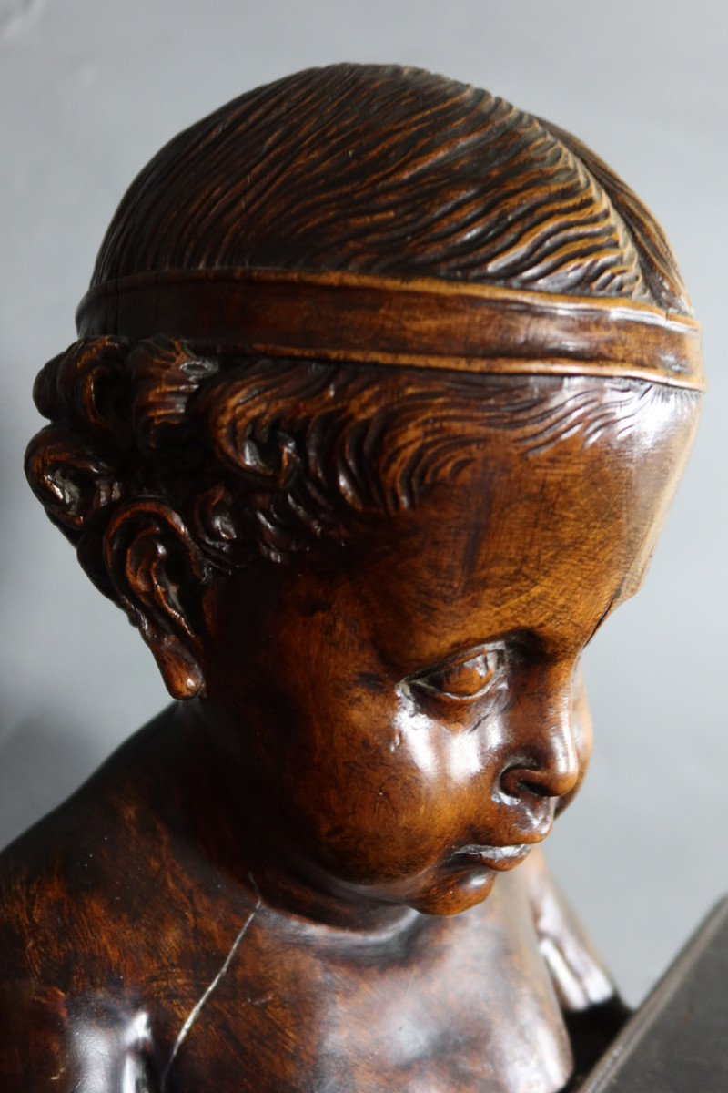 Sculpture " Enfant serviteur " XIX-photo-2