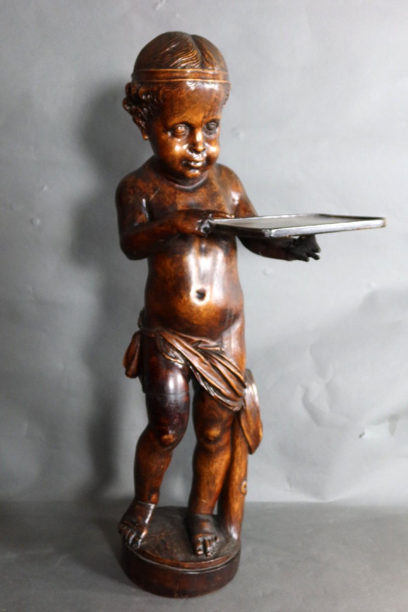 Sculpture " Enfant serviteur " XIX-photo-3