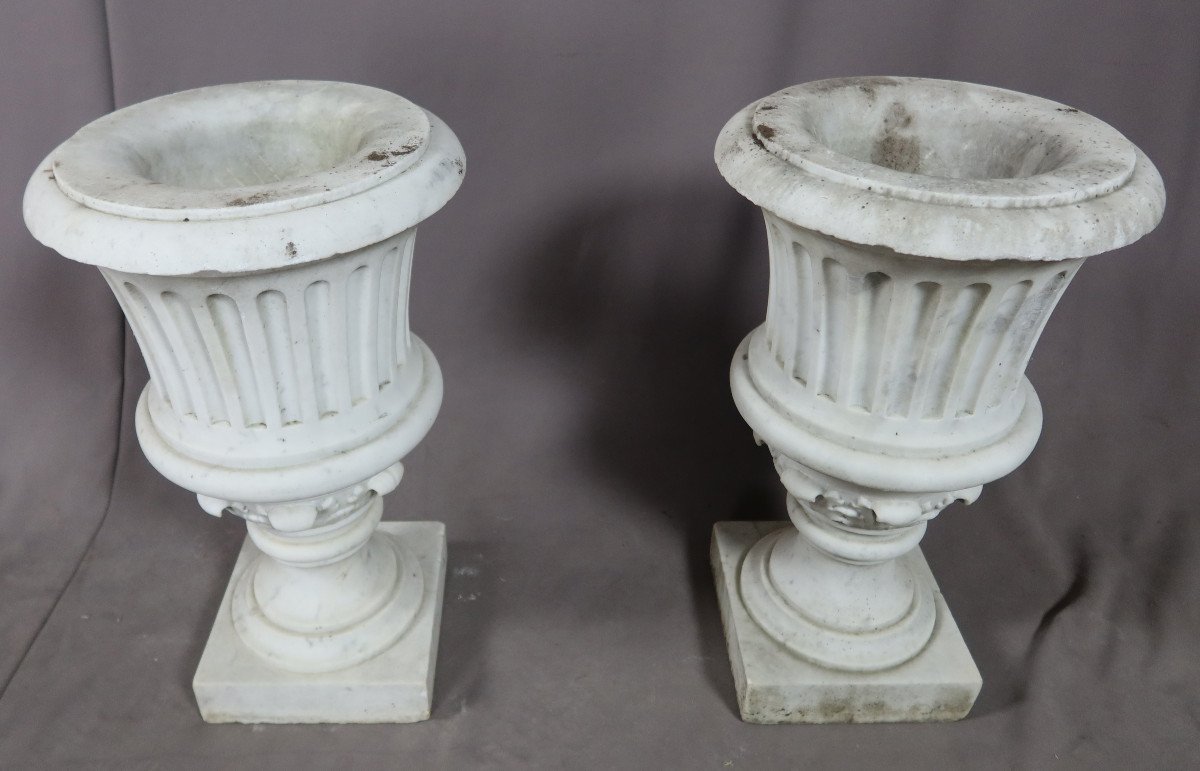 Pair Of Medici Marble Vases-photo-2