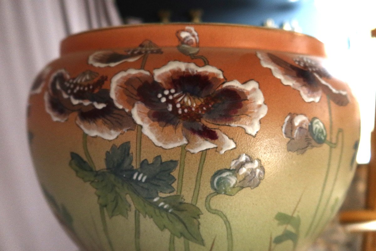 Large Art Nouveau Flowerpot-photo-3