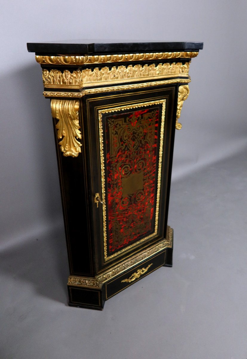 Napoleon III Period Corner In Marquetry From The 19th Century-photo-4