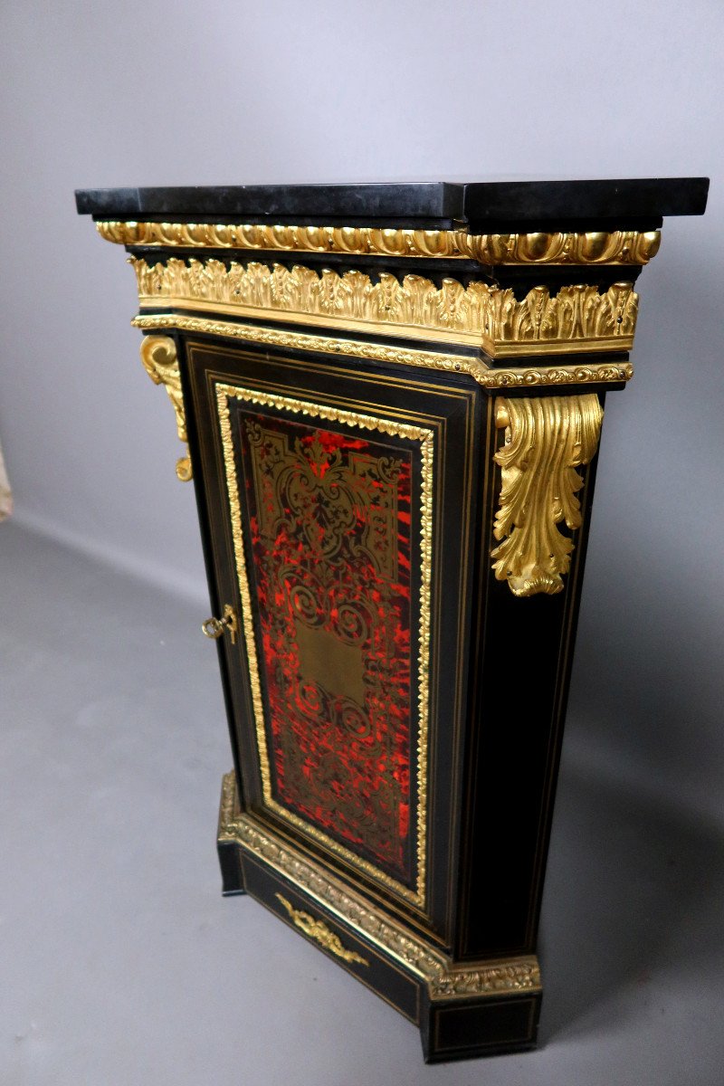 Napoleon III Period Corner In Marquetry From The 19th Century-photo-3