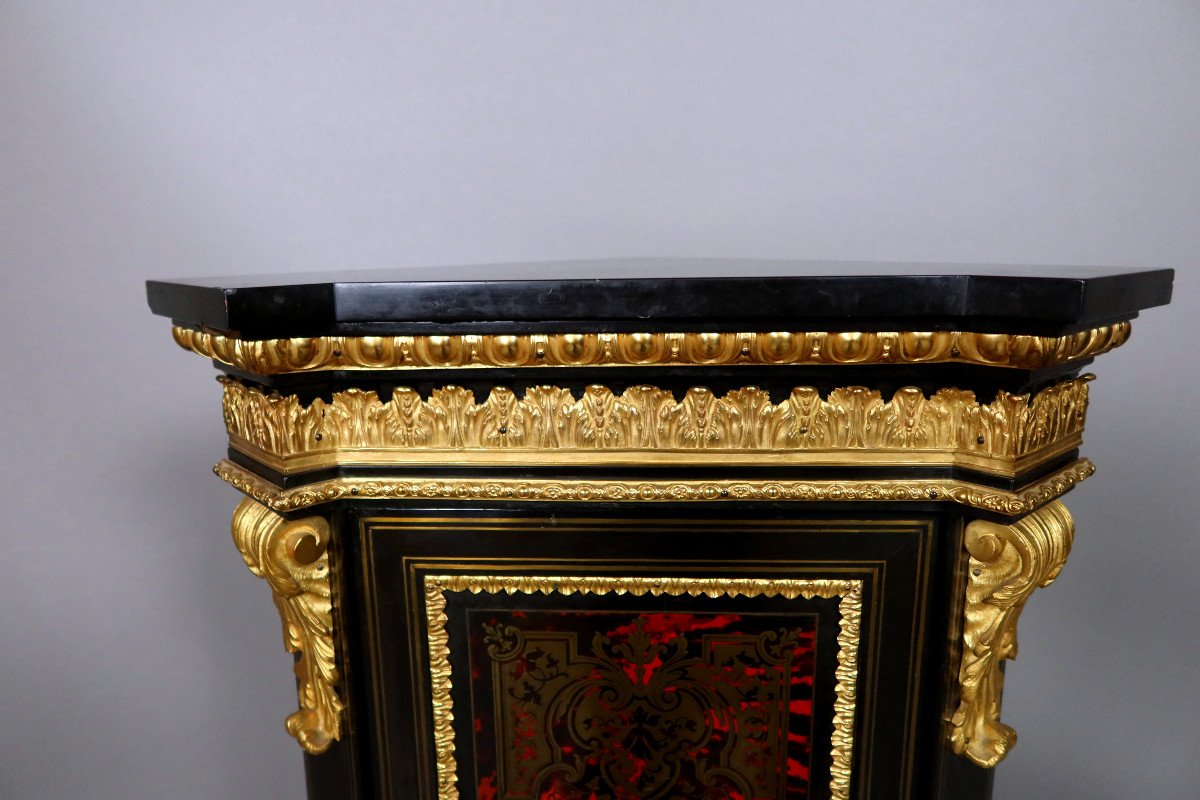 Napoleon III Period Corner In Marquetry From The 19th Century-photo-4