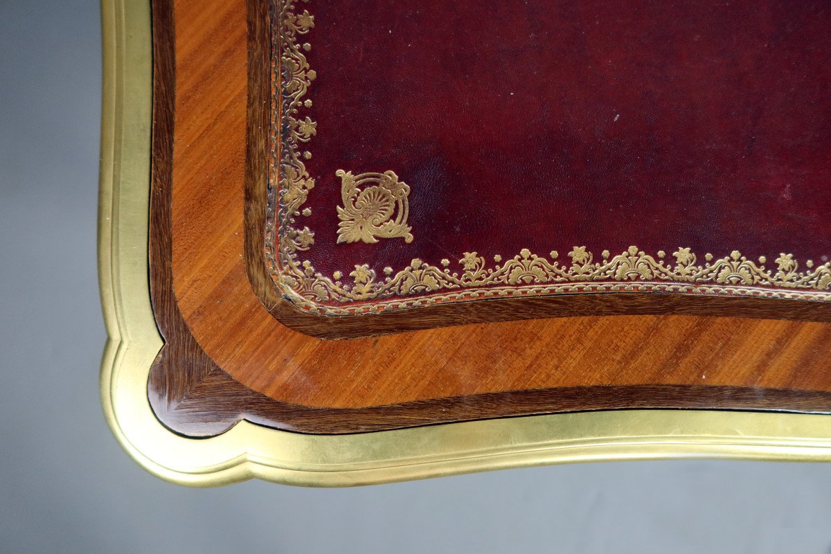 Bureau Louis XV En Marqueterie-photo-4