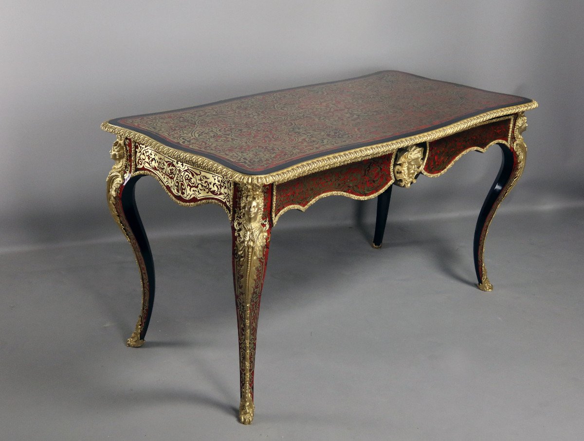 Bureau en marqueterie Boulle Style Louis XV-photo-4