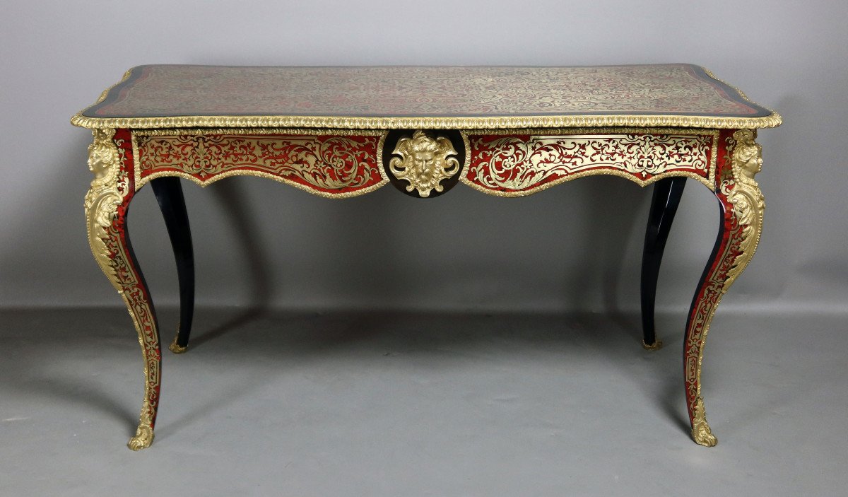 Bureau en marqueterie Boulle Style Louis XV-photo-8