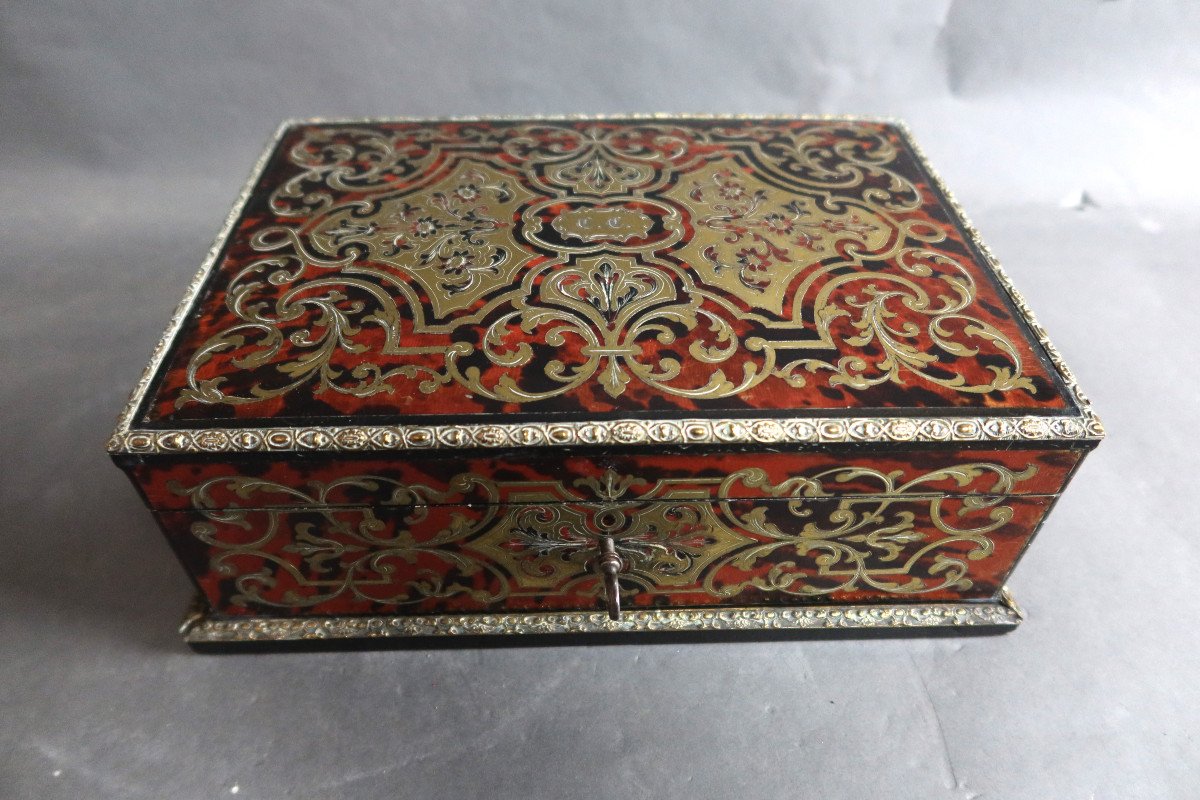 Coffret En Marqueterie Style Boulle signé Alphonse Giroux