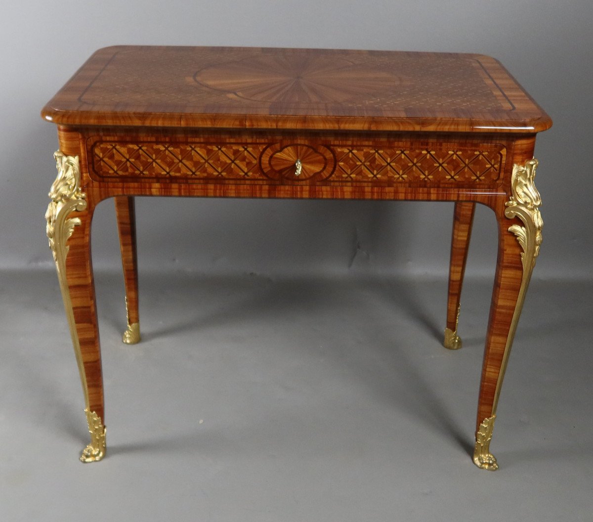 Table Bureau En Marqueterie XIXème -photo-2