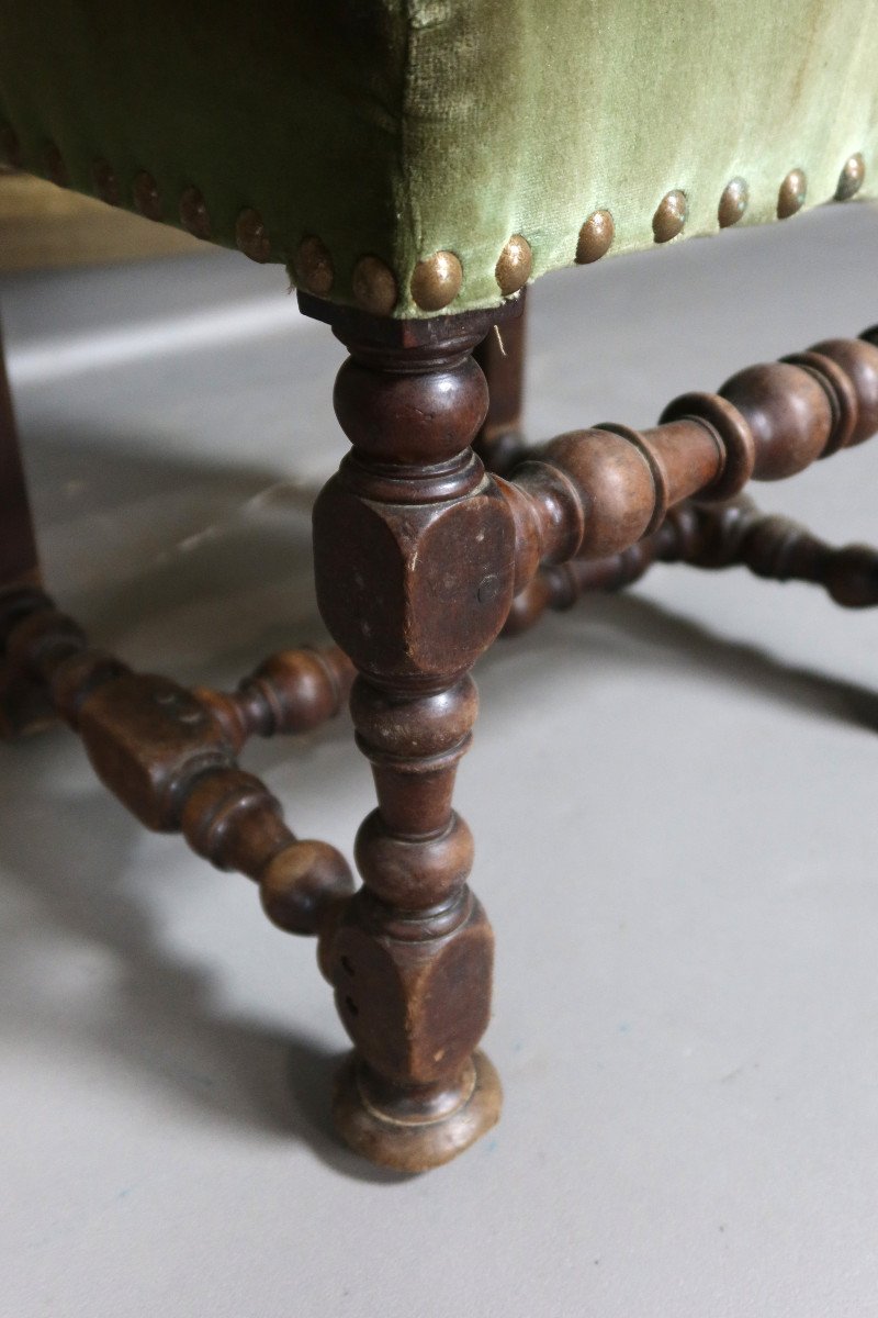 Suite Of Eight Louis XIII Chairs, XVIII Period-photo-5