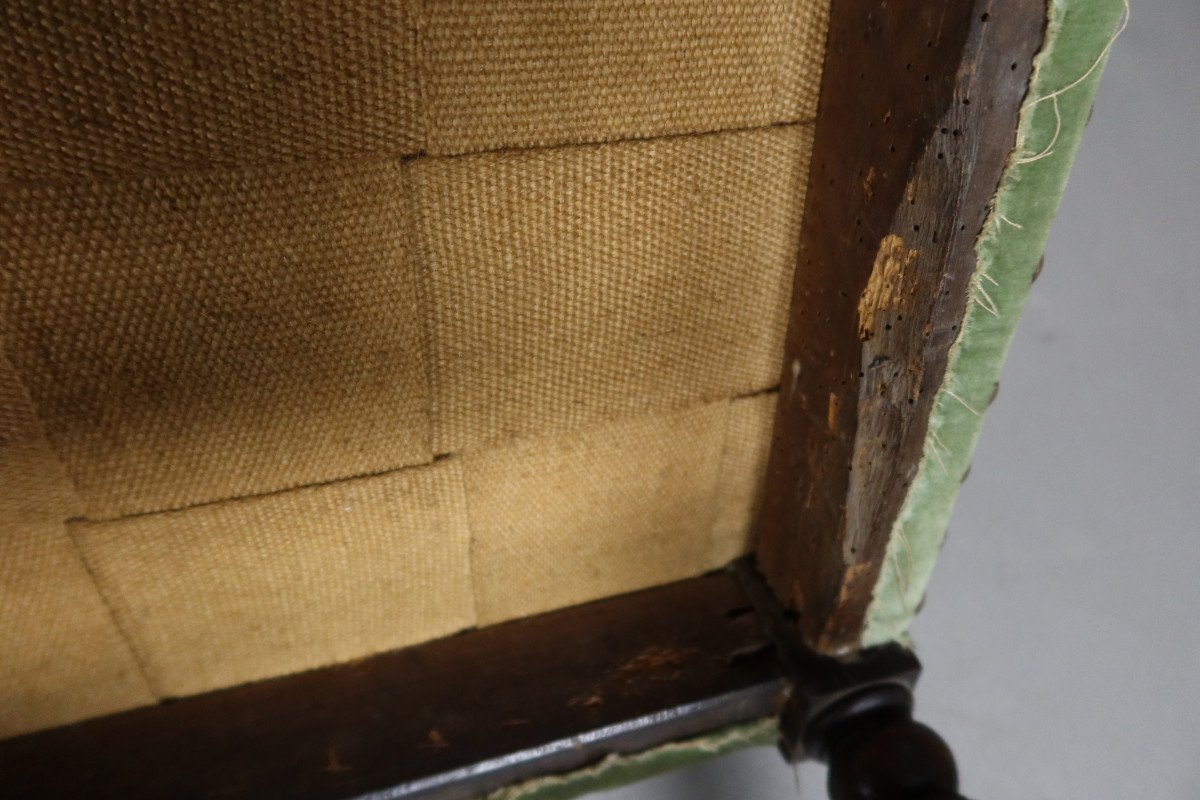 Suite Of Eight Louis XIII Chairs, XVIII Period-photo-8