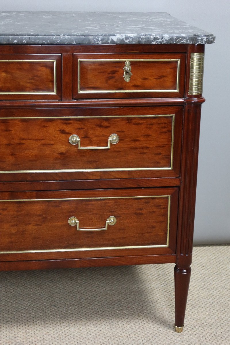 Commode Louis XVI Acajou Moucheté -photo-3