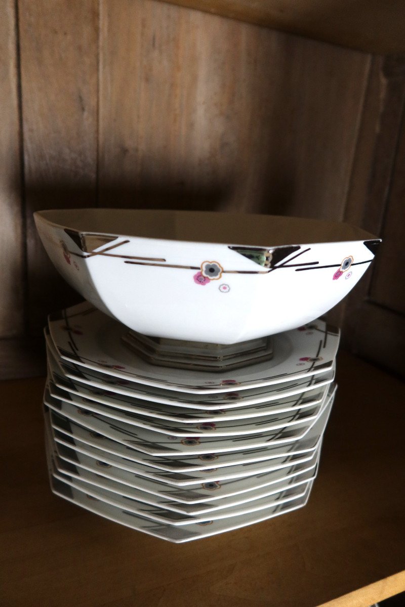 Service De Table En Porcelaine Art Déco 113 Pièces-photo-3