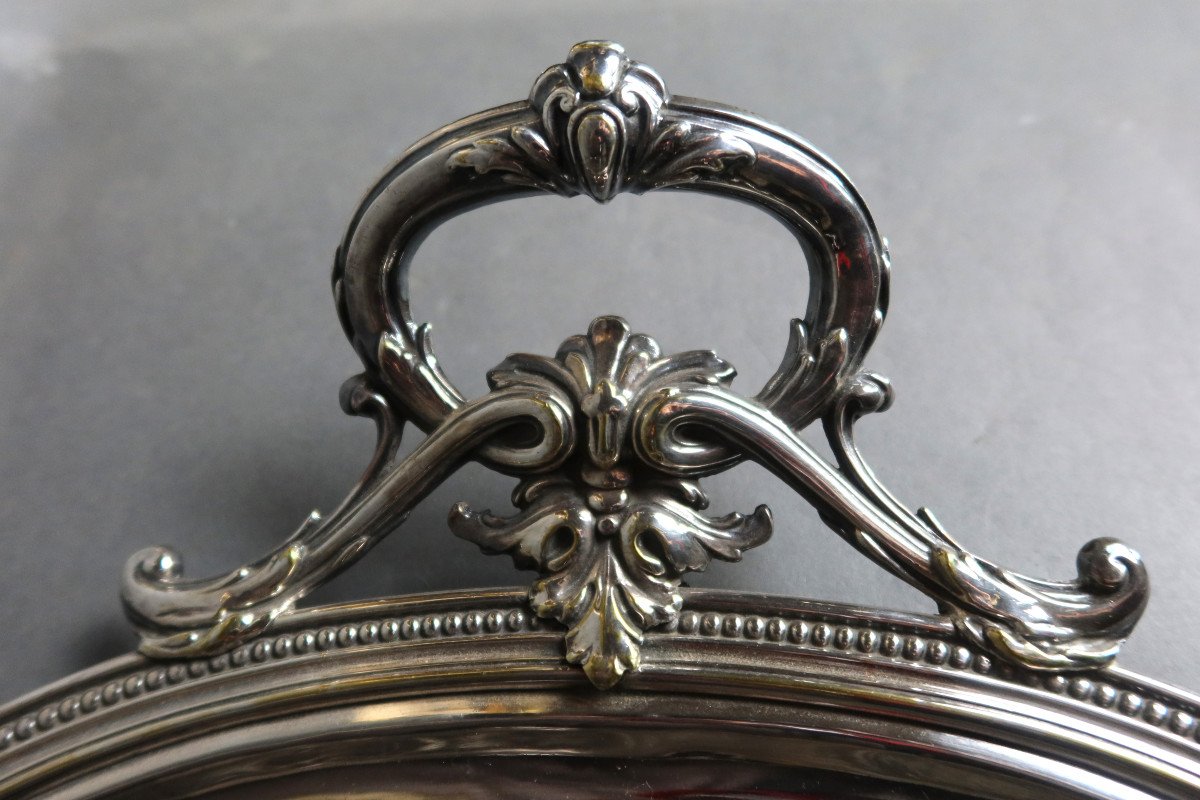 Large Silver Metal Tray -photo-1