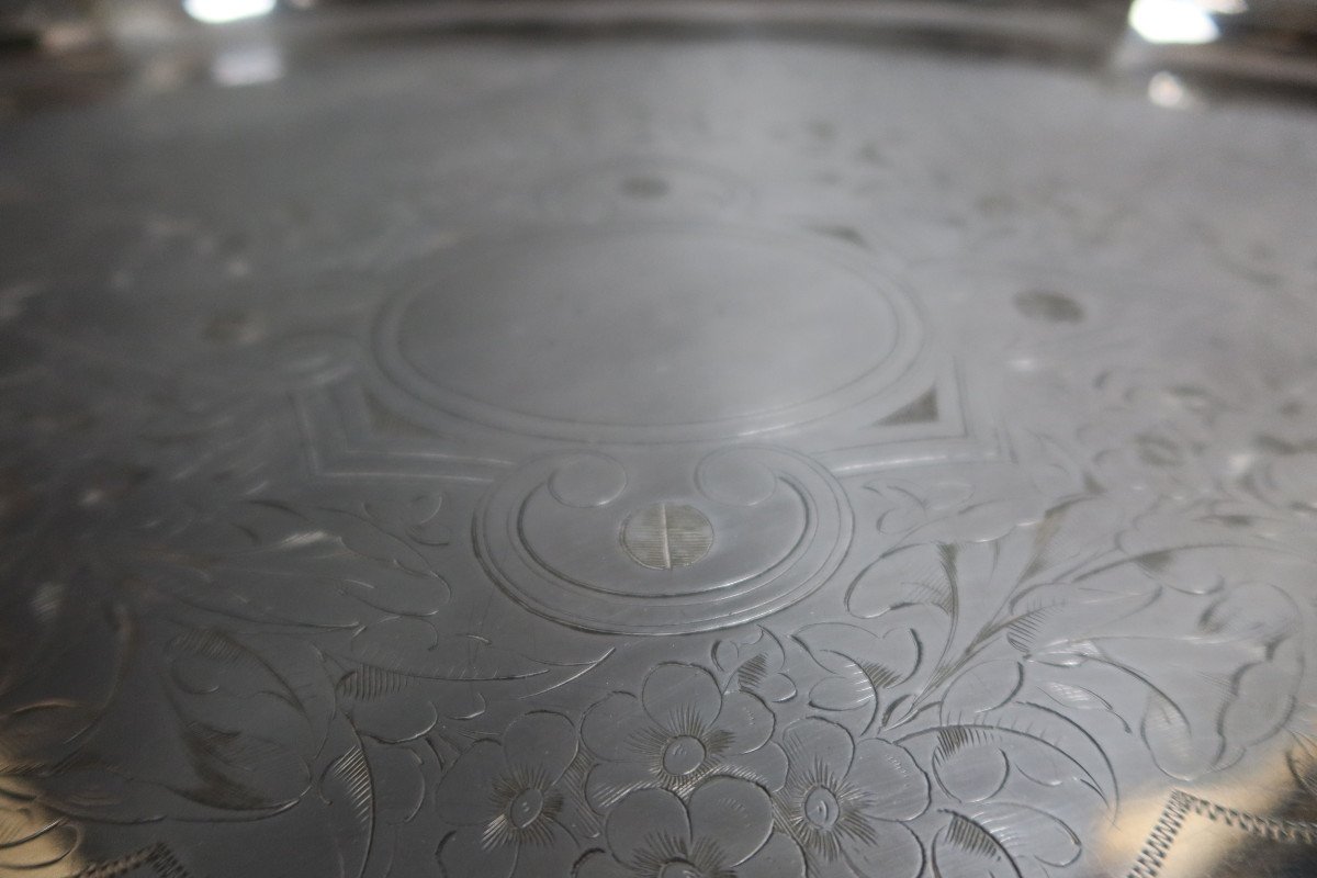 Large Silver Metal Tray -photo-4