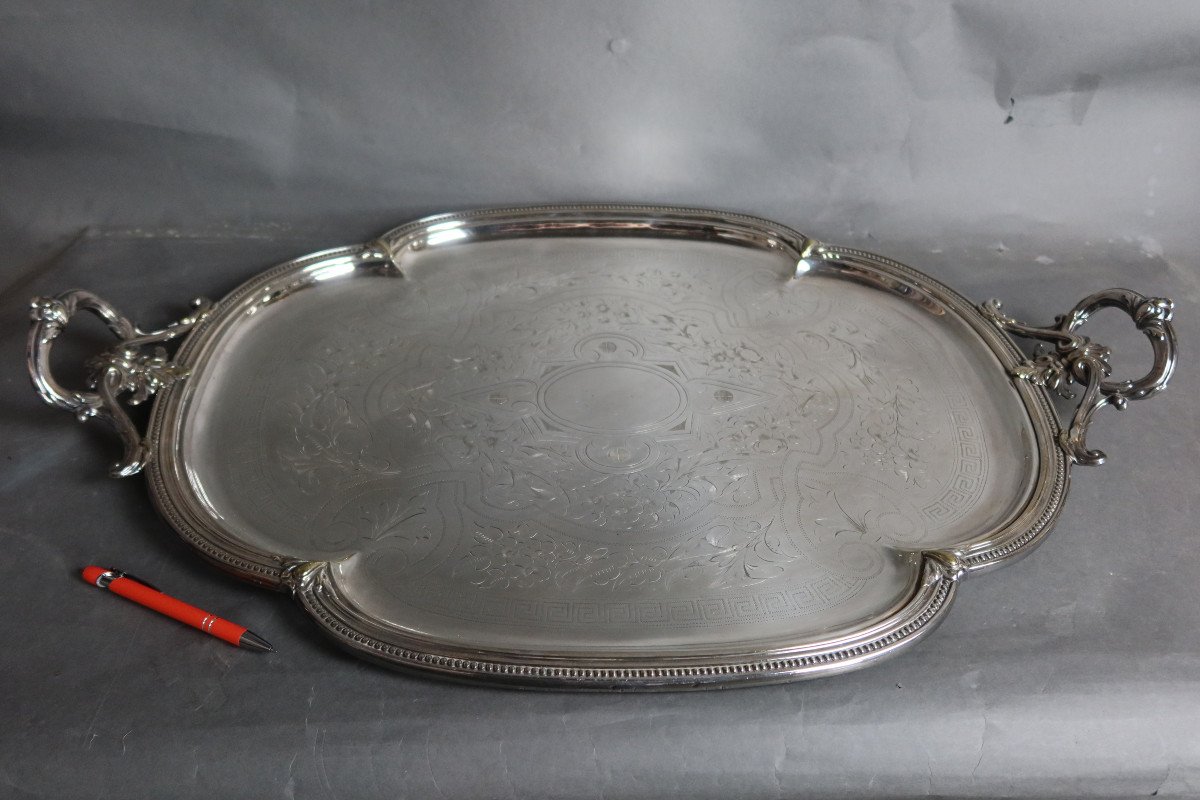 Large Silver Metal Tray 