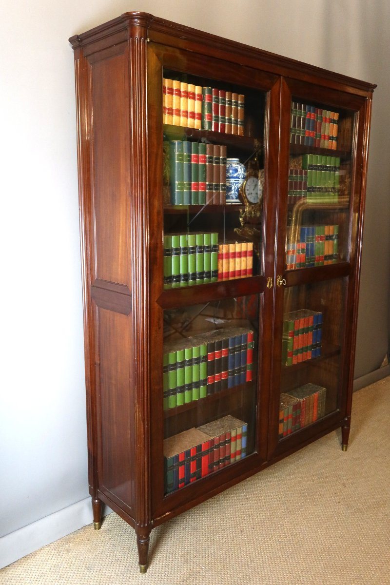 Bibliothèque En Acajou époque fin XVIIIème Siècle -photo-4