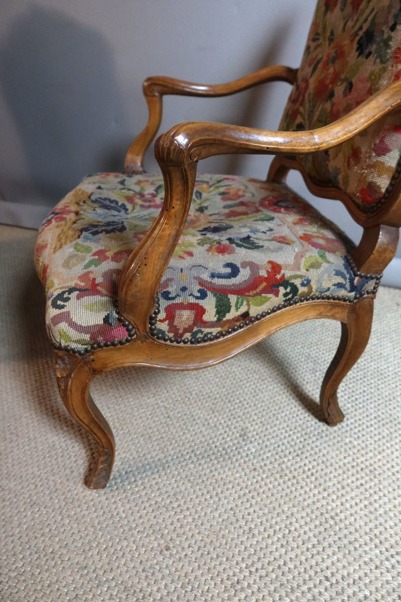 Paire De Fauteuils Louis XV époque XVIIIème Siècle-photo-2
