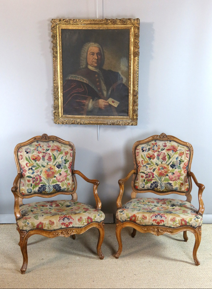 Paire De Fauteuils Louis XV époque XVIIIème Siècle
