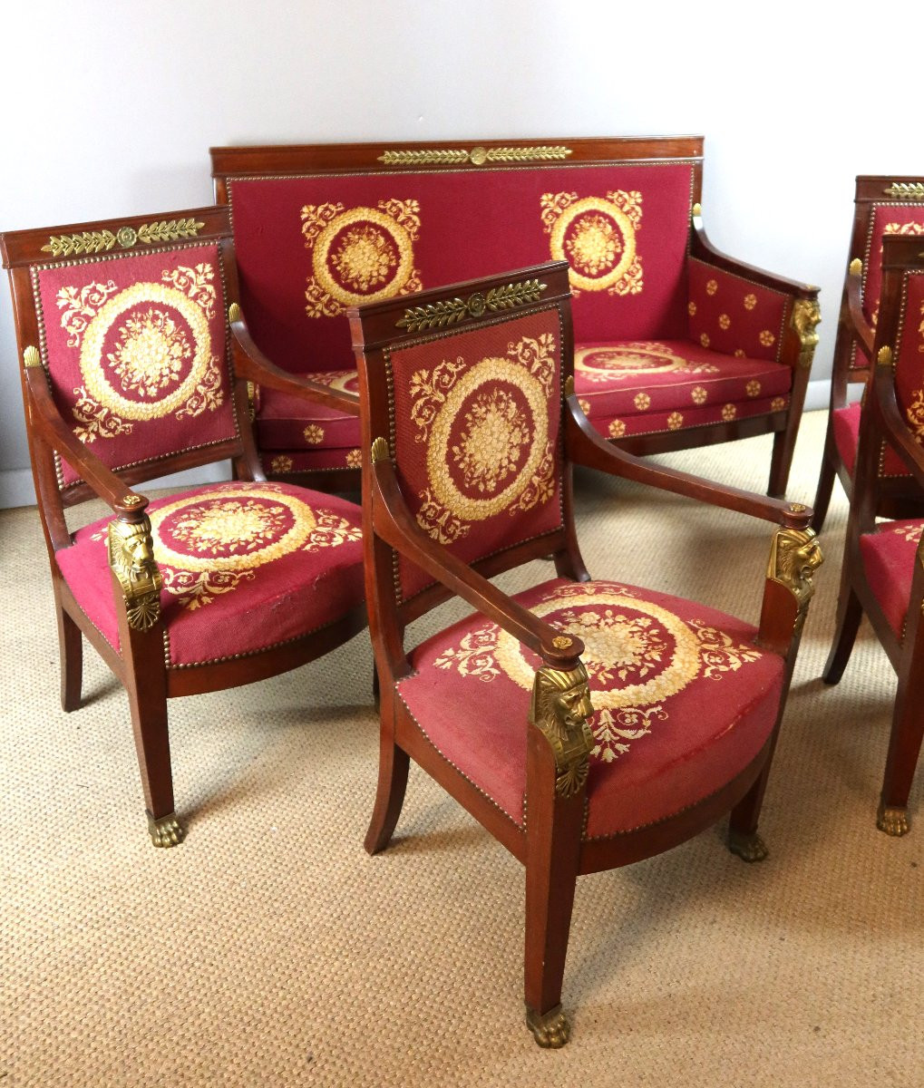 19th Century Empire Mahogany Living Room-photo-2