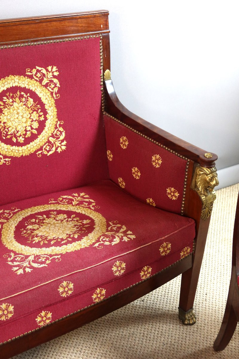 19th Century Empire Mahogany Living Room-photo-3