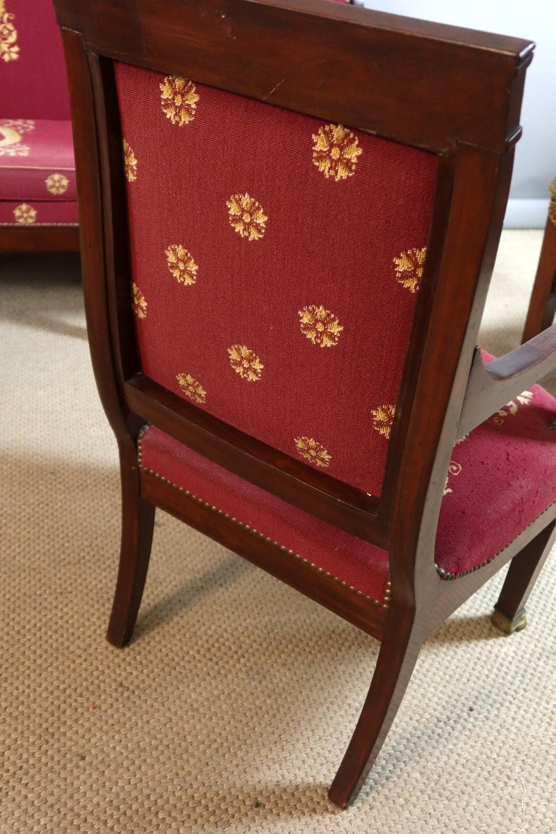 19th Century Empire Mahogany Living Room-photo-3