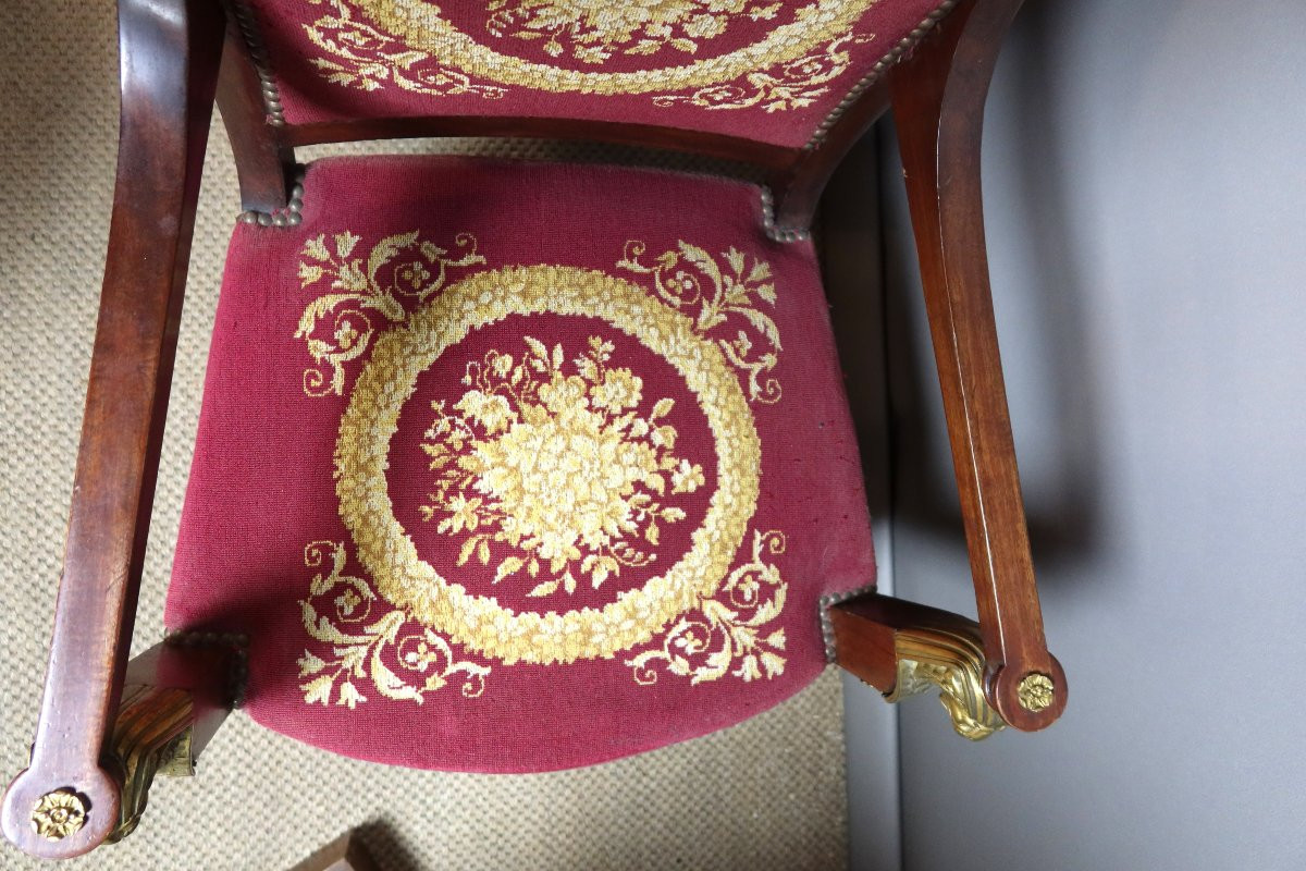 19th Century Empire Mahogany Living Room-photo-4