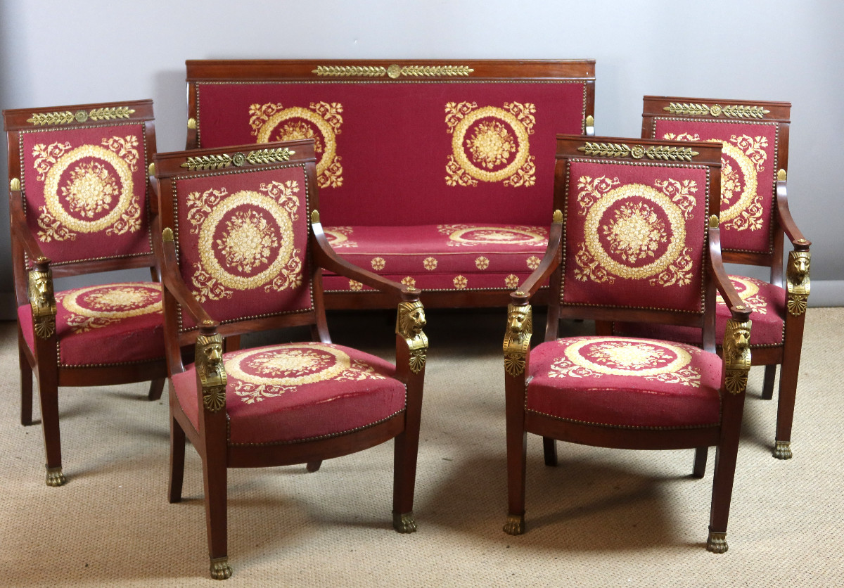 19th Century Empire Mahogany Living Room