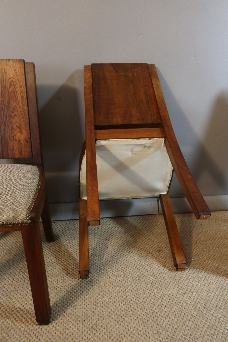 Set Of Eight Art Deco Chairs-photo-6