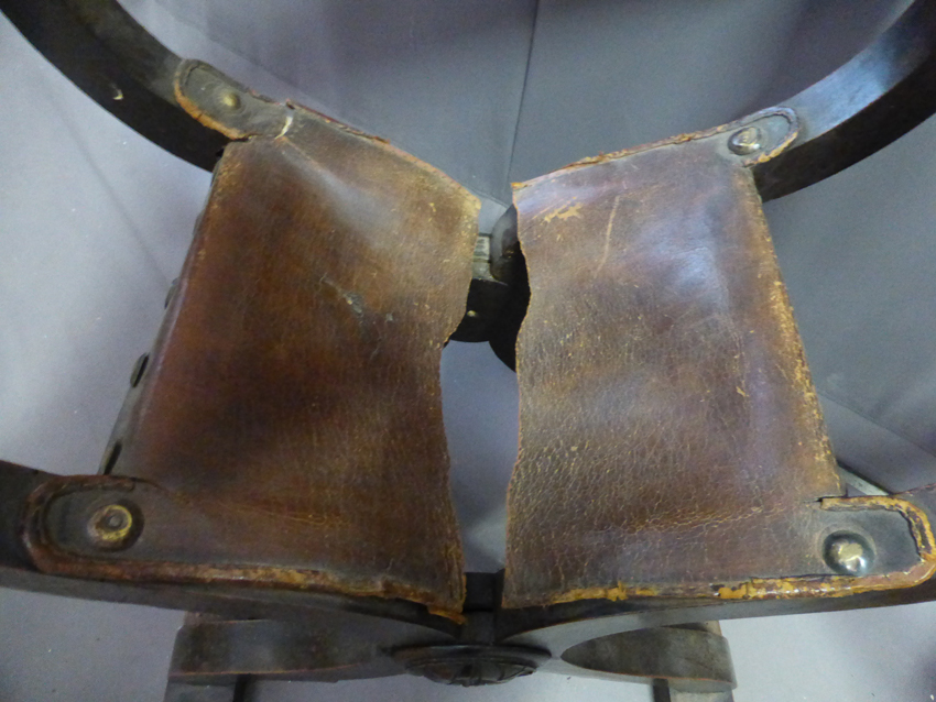 Pair Of Armchairs Curule Leather De Cordoba-photo-6