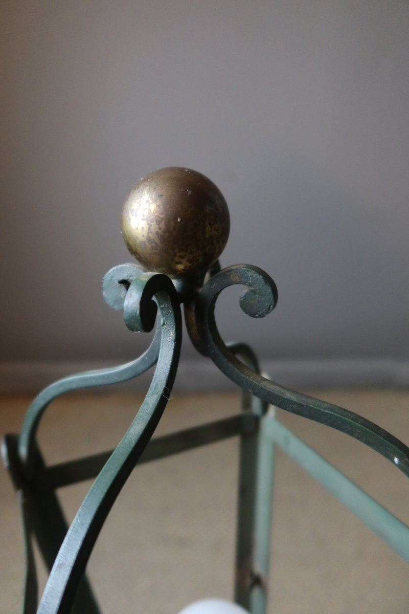 Iron And Bronze Lantern Chandelier-photo-3