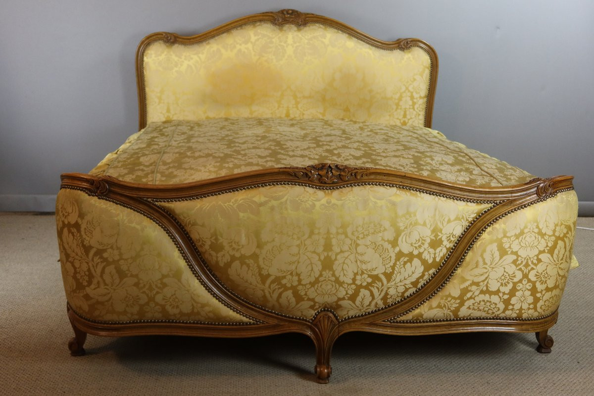 Lit Louis XV en noyer-photo-2